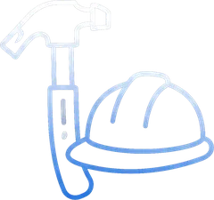 Hammer and hard hat icon for contractor payment processing