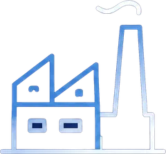 Factory icon for manufacturing payment processing