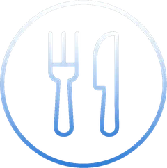 Fork and knife icon for restaurant payment processing