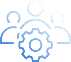 Team and gear icon for service-based business payment processing