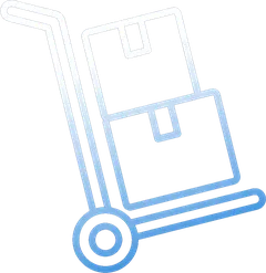 Hand truck with boxes icon for wholesale and B2B payment processing